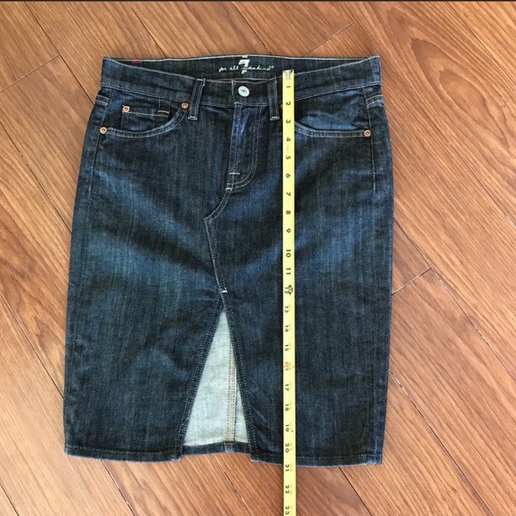 New Sexy 7 For All Mankind Pencil Denim Jean Skirt Size 27 - Picture 6 of 8